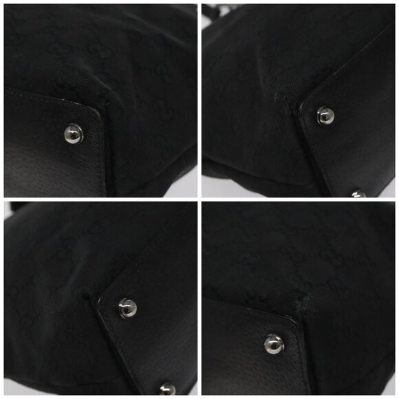 GUCCI GG Canvas Tote Bag Black Silver 120840 Auth - Picture 16 of 16